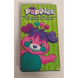 Popples VHS Tape Whats Poppin At The Library and Cooking Up A Storm 2001